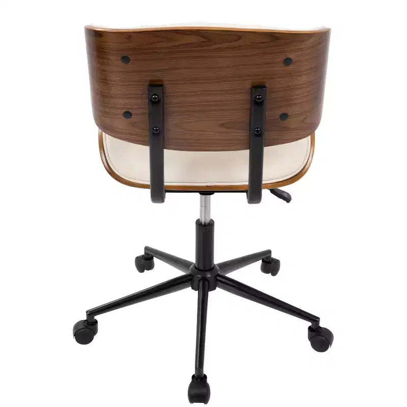 Okak Mid-Century Height-Adjustable Office Chair, Criss Cross Chair with Universe Wheels and Walnut Base, Desk Chair for Home, Office