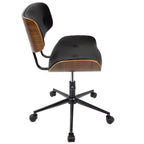 Okak Mid-Century Height-Adjustable Office Chair, Criss Cross Chair with Universe Wheels and Walnut Base, Desk Chair for Home, Office