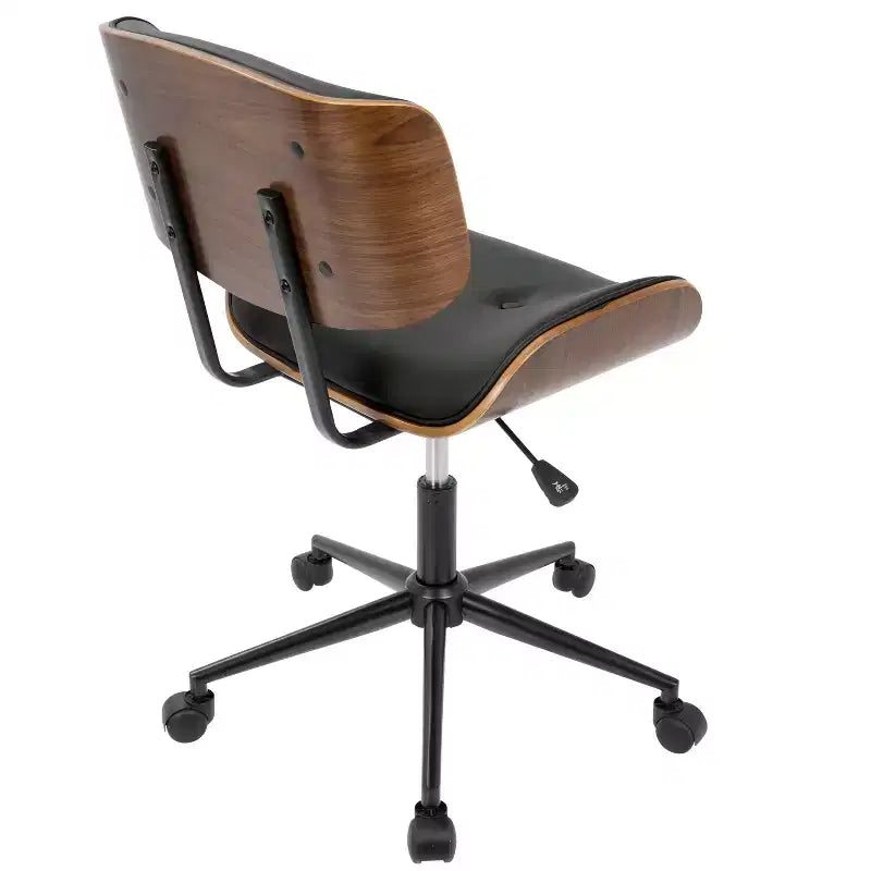 Okak Mid-Century Height-Adjustable Office Chair, Criss Cross Chair with Universe Wheels and Walnut Base, Desk Chair for Home, Office