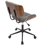 Okak Mid-Century Height-Adjustable Office Chair, Criss Cross Chair with Universe Wheels and Walnut Base, Desk Chair for Home, Office
