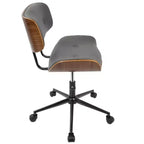 Okak Mid-Century Height-Adjustable Office Chair, Criss Cross Chair with Universe Wheels and Walnut Base, Desk Chair for Home, Office