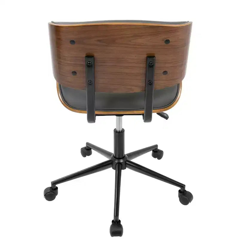 Okak Mid-Century Height-Adjustable Office Chair, Criss Cross Chair with Universe Wheels and Walnut Base, Desk Chair for Home, Office