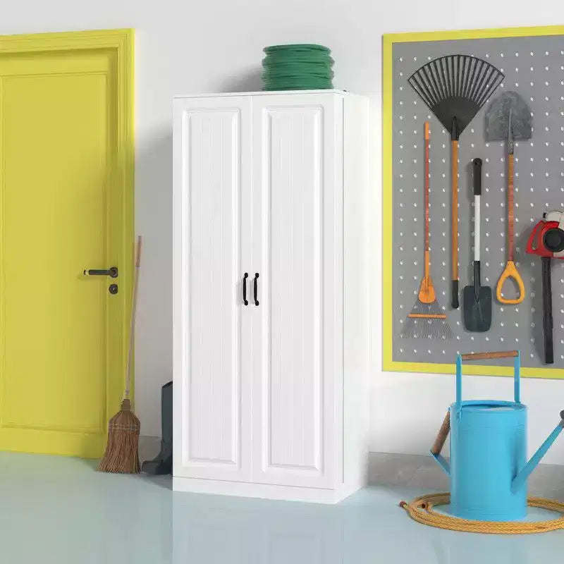 Famapy Armoire de rangement de garage avec étagères rotatives et compartiments de porte, organisateur multicouche, construction robuste, pour outils et fournitures de jardin
