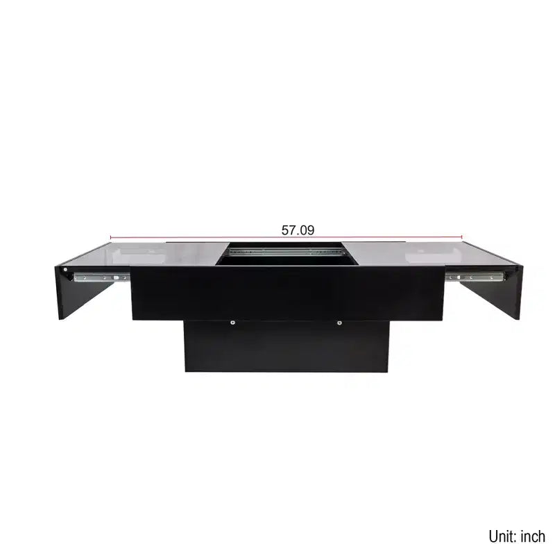 Table basse de rangement rectangulaire GDFStudio Kelsen Modern 39.37 avec plateau coulissant