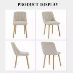 Coolmee Lot de 2 chaises de salle à manger, chaises de cuisine rembourrées avec dossier ergonomique, chaises de salle à manger d'une capacité de 136 kg avec pieds en chêne pour salle à manger
