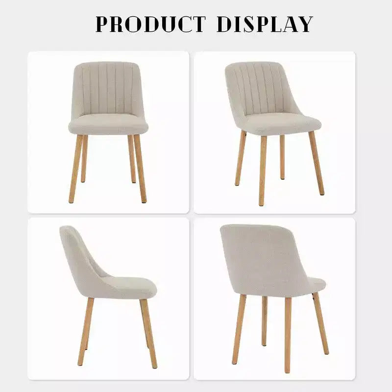 Coolmee Lot de 2 chaises de salle à manger, chaises de cuisine rembourrées avec dossier ergonomique, chaises de salle à manger d'une capacité de 136 kg avec pieds en chêne pour salle à manger