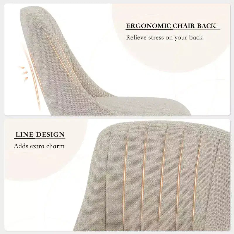 Coolmee Lot de 2 chaises de salle à manger, chaises de cuisine rembourrées avec dossier ergonomique, chaises de salle à manger d'une capacité de 136 kg avec pieds en chêne pour salle à manger