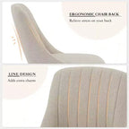 Coolmee Lot de 2 chaises de salle à manger, chaises de cuisine rembourrées avec dossier ergonomique, chaises de salle à manger d'une capacité de 136 kg avec pieds en chêne pour salle à manger