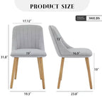 Coolmee Lot de 2 chaises de salle à manger, chaises de cuisine rembourrées avec dossier ergonomique, chaises de salle à manger d'une capacité de 136 kg avec pieds en chêne pour salle à manger
