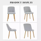 Coolmee Lot de 2 chaises de salle à manger, chaises de cuisine rembourrées avec dossier ergonomique, chaises de salle à manger d'une capacité de 136 kg avec pieds en chêne pour salle à manger