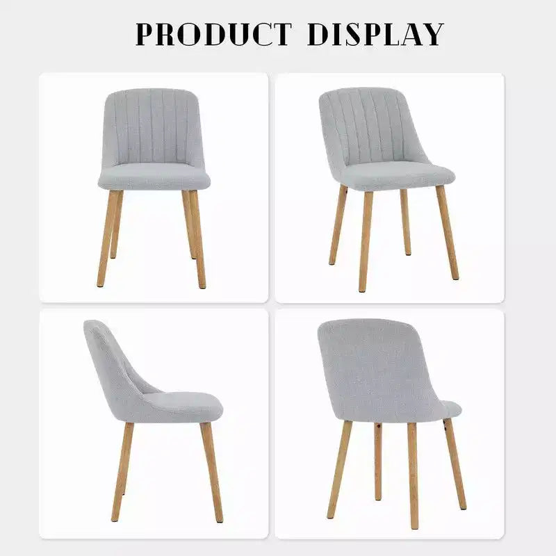 Coolmee Lot de 2 chaises de salle à manger, chaises de cuisine rembourrées avec dossier ergonomique, chaises de salle à manger d'une capacité de 136 kg avec pieds en chêne pour salle à manger