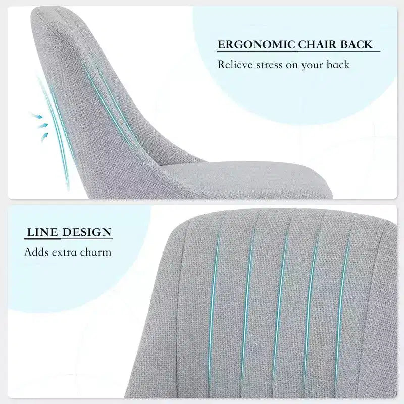 Coolmee Lot de 2 chaises de salle à manger, chaises de cuisine rembourrées avec dossier ergonomique, chaises de salle à manger d'une capacité de 136 kg avec pieds en chêne pour salle à manger