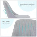 Coolmee Lot de 2 chaises de salle à manger, chaises de cuisine rembourrées avec dossier ergonomique, chaises de salle à manger d'une capacité de 136 kg avec pieds en chêne pour salle à manger