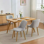 Coolmee Lot de 2 chaises de salle à manger, chaises de cuisine rembourrées avec dossier ergonomique, chaises de salle à manger d'une capacité de 136 kg avec pieds en chêne pour salle à manger