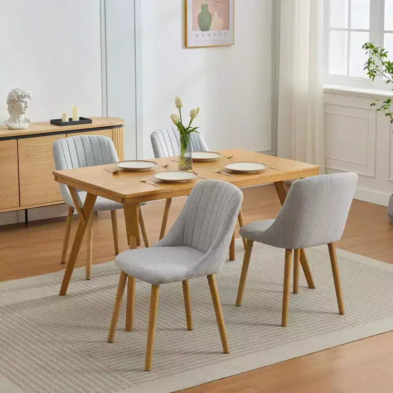 Coolmee Lot de 2 chaises de salle à manger, chaises de cuisine rembourrées avec dossier ergonomique, chaises de salle à manger d'une capacité de 136 kg avec pieds en chêne pour salle à manger