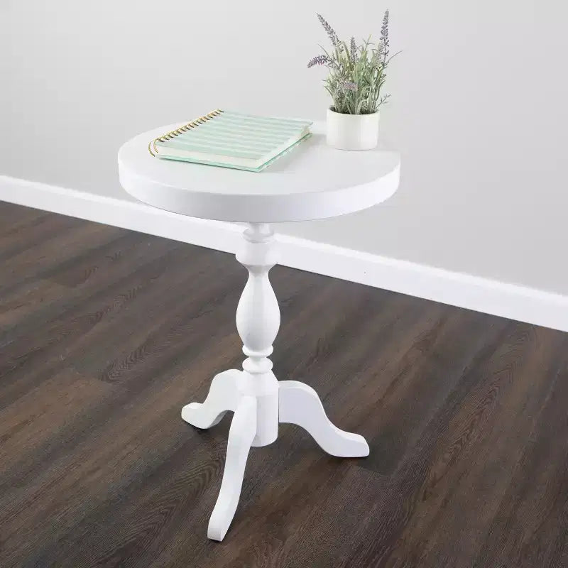 Table d'appoint ronde sur pied Lavish Home, blanche