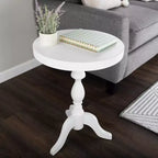 Table d'appoint ronde sur pied Lavish Home, blanche