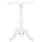 Table d'appoint ronde sur pied Lavish Home, blanche