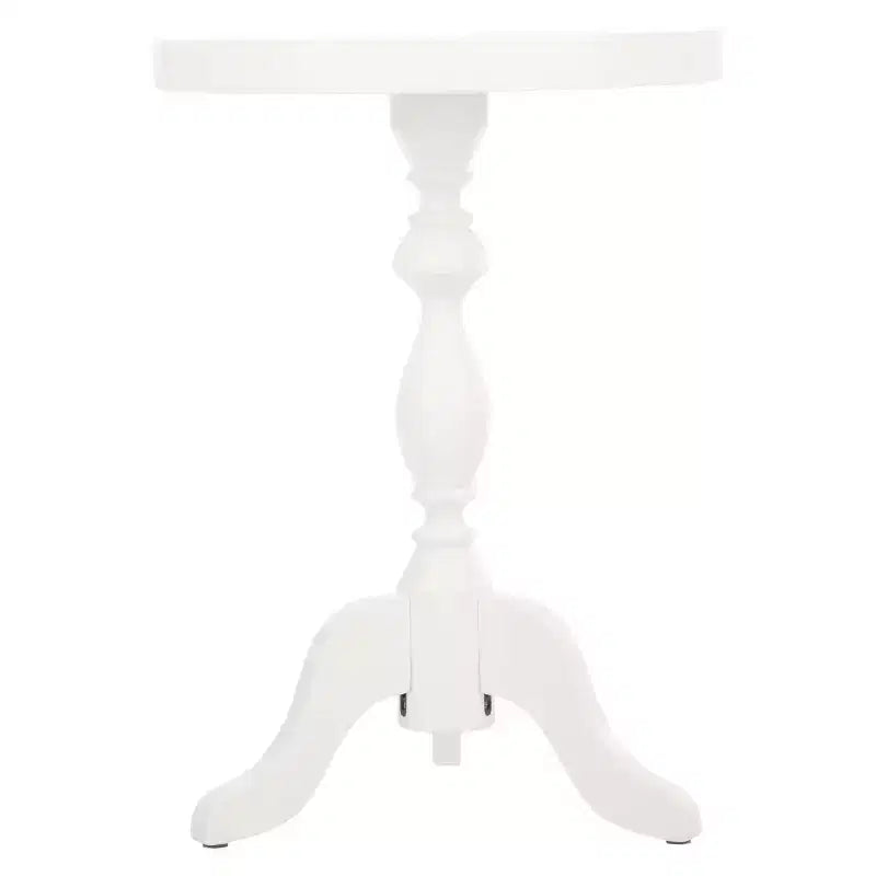 Table d'appoint ronde sur pied Lavish Home, blanche