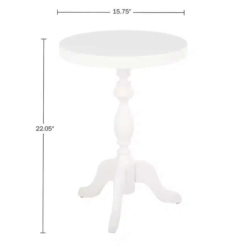 Table d'appoint ronde sur pied Lavish Home, blanche