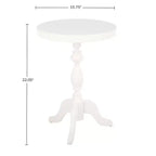 Table d'appoint ronde sur pied Lavish Home, blanche