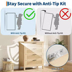 GustoWave Commode Haute 35,4" pour Chambre, avec 4 Tiroirs Cannelés et Armoire de Rangement pour Vêtements, Organisateur de Tiroir pour Chambre, Salon