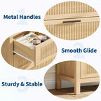 GustoWave Commode Haute 35,4" pour Chambre, avec 4 Tiroirs Cannelés et Armoire de Rangement pour Vêtements, Organisateur de Tiroir pour Chambre, Salon