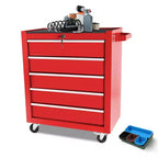 Organisateur d'armoire de rangement d'outils en acier, servante à 5 tiroirs avec serrure, inclut une clé pour un rangement sécurisé