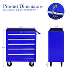 Organisateur d'armoire de rangement d'outils en acier, servante à 5 tiroirs avec serrure, inclut une clé pour un rangement sécurisé