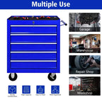 Organisateur d'armoire de rangement d'outils en acier, servante à 5 tiroirs avec serrure, inclut une clé pour un rangement sécurisé