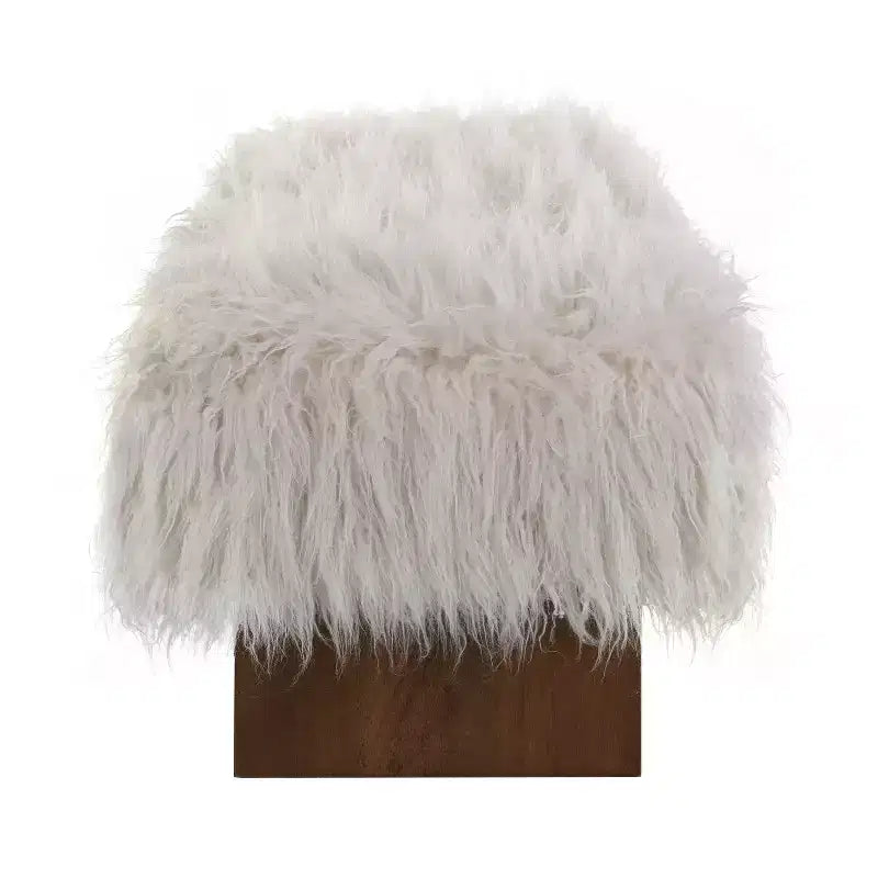 Banc rembourré Christopher Knight Home Elara en fausse laine à poils longs, style moderne