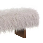 Banc rembourré Christopher Knight Home Elara en fausse laine à poils longs, style moderne