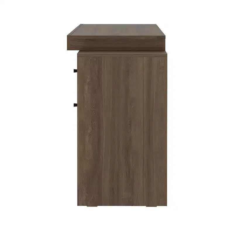 Okak 47.5IN Bureau extensible moderne, bureau d'ordinateur avec 2 tiroirs et 1 étagère, bureau d'écriture pour salle de lecture, bureau d'étude