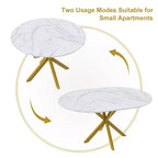 Table à manger moderne rétractable Okak 59IN pour 6 personnes, table pliante avec base en acier au carbone, table de cuisine pour salle à manger, salon