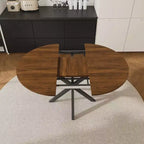 Table à manger moderne rétractable Okak 59IN pour 6 personnes, table pliante avec base en acier au carbone, table de cuisine pour salle à manger, salon