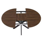 Table à manger moderne rétractable Okak 59IN pour 6 personnes, table pliante avec base en acier au carbone, table de cuisine pour salle à manger, salon