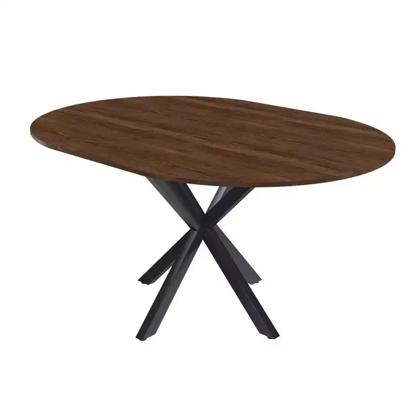 Table à manger moderne rétractable Okak 59IN pour 6 personnes, table pliante avec base en acier au carbone, table de cuisine pour salle à manger, salon