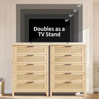 Commode à 5 tiroirs, commode de chambre moderne en bois avec poignées et tiroirs de rangement, meuble TV de style ferme pour salon, chambre à coucher, couloir
