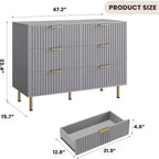 Commode à 6 tiroirs, commode de chambre moderne en bois avec tiroirs de rangement, meuble TV de style ferme pour salon, chambre à coucher, couloir