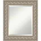 Amanti Art Sydney Silver Beveled Framed Bathroom Vanity Wall Mirror