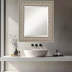 Miroir mural de salle de bain encadré biseauté argenté Amanti Art Sydney