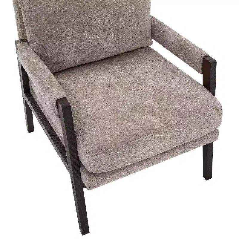 Fauteuil d'appoint en chenille Vatros, style Mid-Century Modern