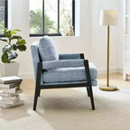 Fauteuil d'appoint en chenille Vatros, style Mid-Century Modern
