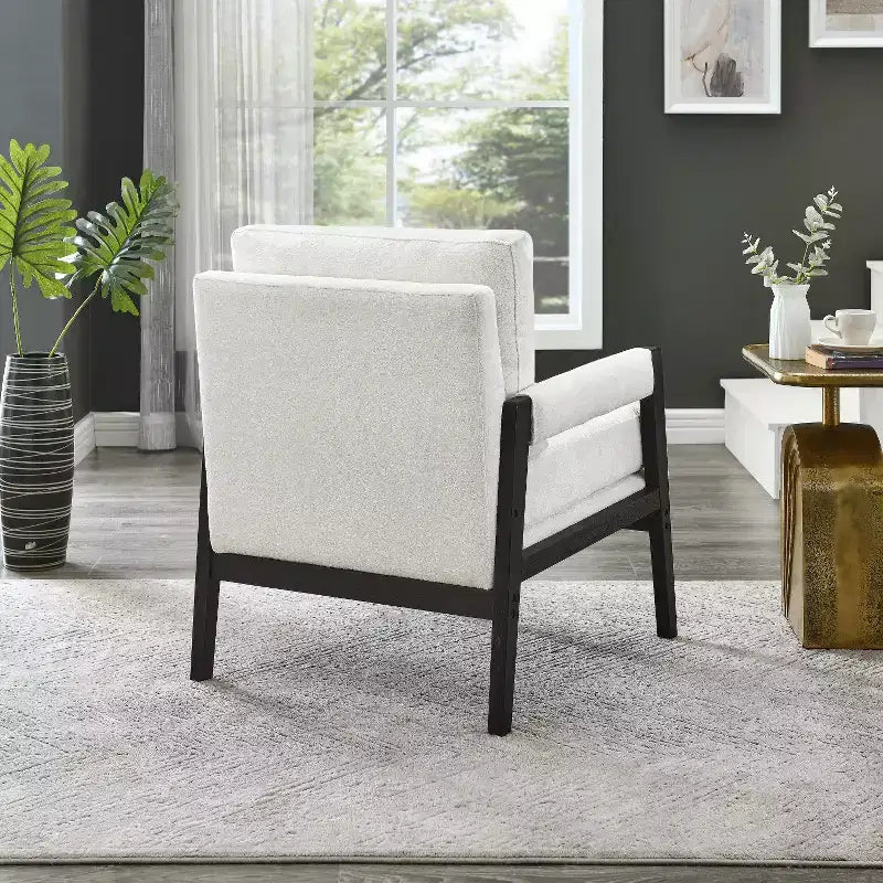 Fauteuil d'appoint en chenille Vatros, style Mid-Century Modern