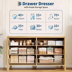 Commode à 6 tiroirs, Organisateur de rangement avec poignée en métal robuste, Meuble TV pour téléviseur de 55 pouces, Commode pour salon, couloir, placard