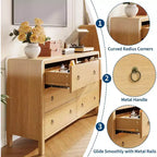 Commode à 6 tiroirs, Organisateur de rangement avec poignée en métal robuste, Meuble TV pour téléviseur de 55 pouces, Commode pour salon, couloir, placard