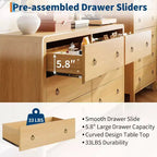 Commode à 6 tiroirs, Organisateur de rangement avec poignée en métal robuste, Meuble TV pour téléviseur de 55 pouces, Commode pour salon, couloir, placard