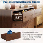 Commode à 6 tiroirs, Organisateur de rangement avec poignée en métal robuste, Meuble TV pour téléviseur de 55 pouces, Commode pour salon, couloir, placard