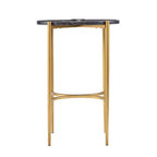 Table d'appoint Clarvin avec station de recharge sans fil - Or/Noir - SEI