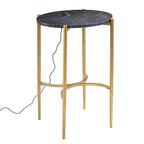 Table d'appoint Clarvin avec station de recharge sans fil - Or/Noir - SEI